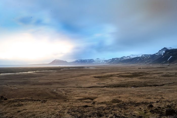 Cesta na islandiji, cesta proti zasneženim goram