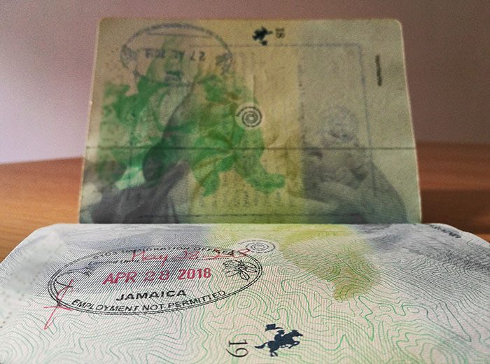 žig Jamajka v potnem listu