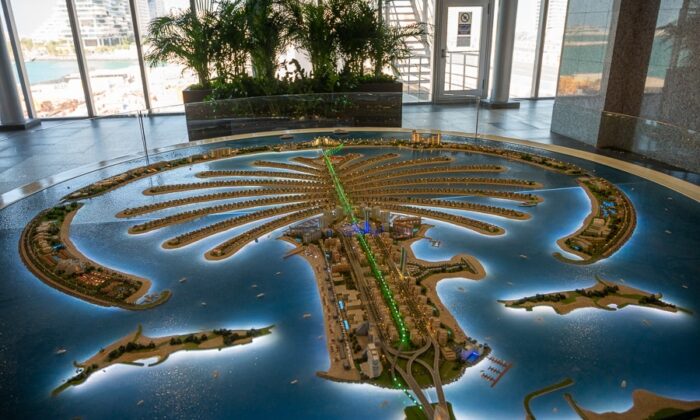 shema The Palm otoka v Dubaju