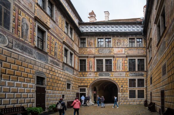 Notranje dvorišče v gradu, Češki Krumlov