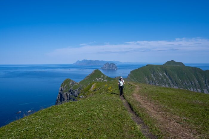 Hoja po grebenu - vzpon na Haen, Vaeroy otok, Norveška, Lofoti potovanje