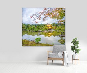 stenska slika: japonski tempelj, Zlati paviljon Kjoto