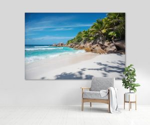 stenska slika rajska plaža na Sejšelih, Anse Cocos